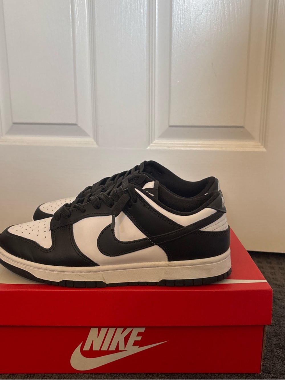 Nike Black and White Low Retro Sneakers With Original Box